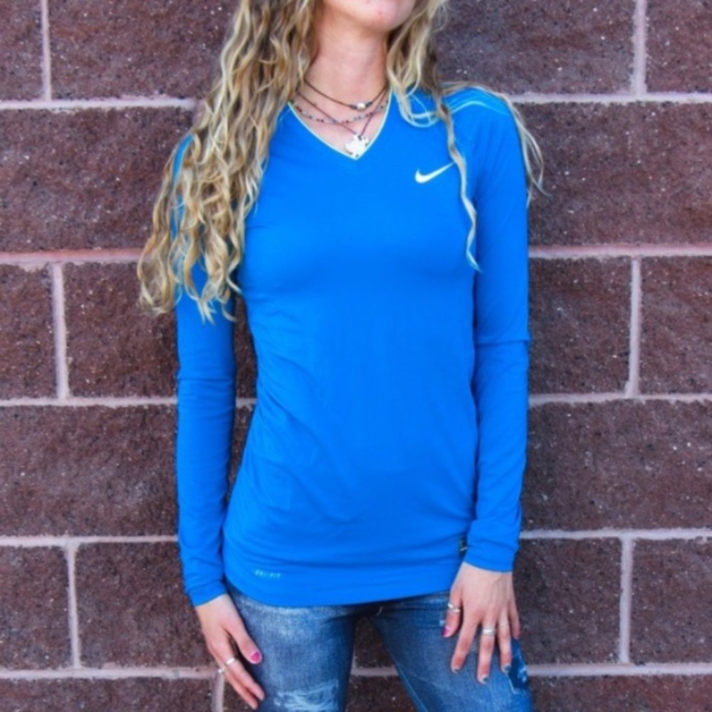 NEW Nike Pro Brilliantly Blue Compression Top